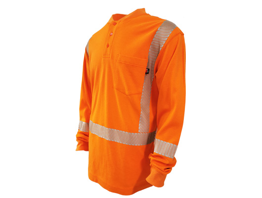 flame resistant reflective henley shirt